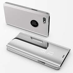 Leather Case Stands Flip Mirror Cover Holder for Apple iPhone 6S Silver