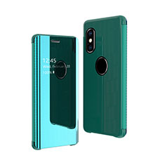 Leather Case Stands Flip Mirror Cover Holder for Apple iPhone Xs Green