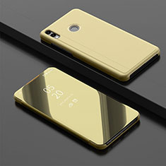 Leather Case Stands Flip Mirror Cover Holder for Huawei Enjoy 9 Plus Gold