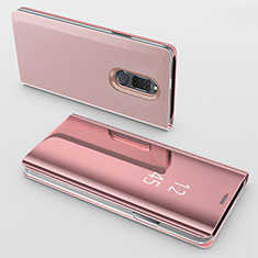 Leather Case Stands Flip Mirror Cover Holder for Huawei G10 Rose Gold