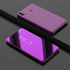 Leather Case Stands Flip Mirror Cover Holder for Huawei Honor 10 Lite Purple