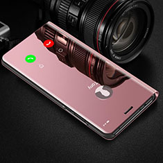 Leather Case Stands Flip Mirror Cover Holder for Huawei Honor V30 Pro 5G Rose Gold