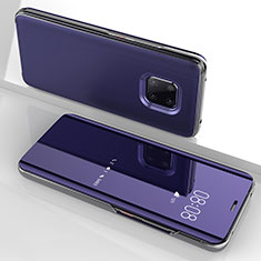 Leather Case Stands Flip Mirror Cover Holder for Huawei Mate 20 Pro Purple