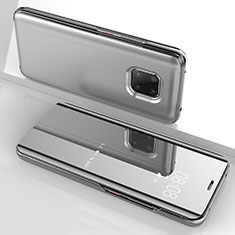 Leather Case Stands Flip Mirror Cover Holder for Huawei Mate 20 Pro Silver