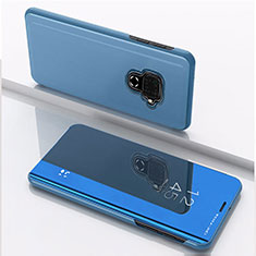Leather Case Stands Flip Mirror Cover Holder for Huawei Nova 5i Pro Blue