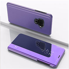 Leather Case Stands Flip Mirror Cover Holder for Huawei Nova 5z Purple
