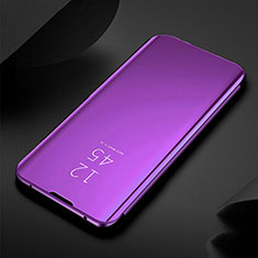 Leather Case Stands Flip Mirror Cover Holder for Huawei Nova 6 5G Purple