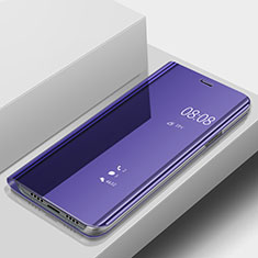 Leather Case Stands Flip Mirror Cover Holder for Huawei P20 Lite Purple