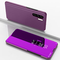 Leather Case Stands Flip Mirror Cover Holder for Huawei P30 Pro New Edition Purple