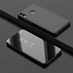 Leather Case Stands Flip Mirror Cover Holder for Huawei Y9 (2019) Black