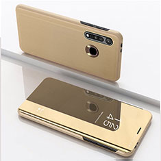 Leather Case Stands Flip Mirror Cover Holder for Motorola Moto G8 Plus Gold