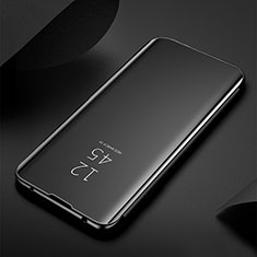 Leather Case Stands Flip Mirror Cover Holder for Oppo F19 Pro+ Plus 5G Black