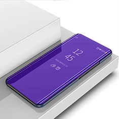 Leather Case Stands Flip Mirror Cover Holder for Oppo Reno6 Lite Purple