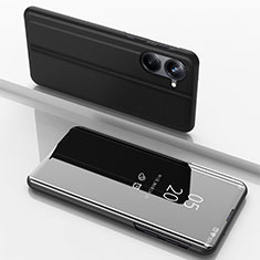Leather Case Stands Flip Mirror Cover Holder for Realme 10 4G Black