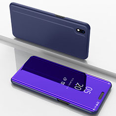 Leather Case Stands Flip Mirror Cover Holder for Samsung Galaxy A10 Purple