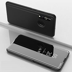 Leather Case Stands Flip Mirror Cover Holder for Samsung Galaxy A60 Black