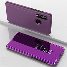Leather Case Stands Flip Mirror Cover Holder for Samsung Galaxy A60 Clove Purple