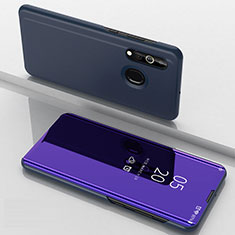 Leather Case Stands Flip Mirror Cover Holder for Samsung Galaxy A60 Purple