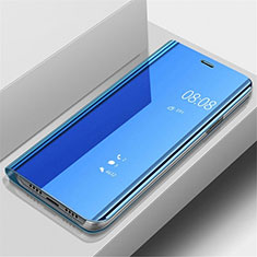 Leather Case Stands Flip Mirror Cover Holder for Samsung Galaxy A70 Blue