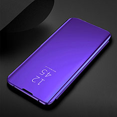 Leather Case Stands Flip Mirror Cover Holder for Samsung Galaxy M30s Purple