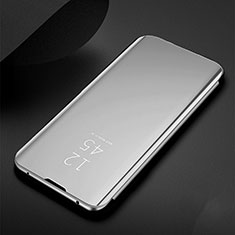 Leather Case Stands Flip Mirror Cover Holder for Samsung Galaxy M30s Silver