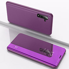 Leather Case Stands Flip Mirror Cover Holder for Samsung Galaxy Note 10 5G Purple