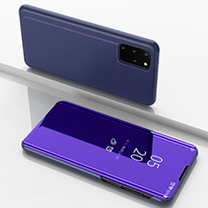 Leather Case Stands Flip Mirror Cover Holder for Samsung Galaxy S20 Plus 5G Purple