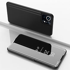 Leather Case Stands Flip Mirror Cover Holder for Xiaomi Mi 11 Lite 5G NE Black