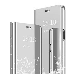 Leather Case Stands Flip Mirror Cover Holder for Xiaomi Mi 6X Silver