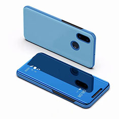 Leather Case Stands Flip Mirror Cover Holder for Xiaomi Mi 8 Sky Blue