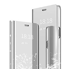 Leather Case Stands Flip Mirror Cover Holder for Xiaomi Mi 9 Lite Silver