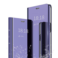 Leather Case Stands Flip Mirror Cover Holder for Xiaomi Mi 9 Pro 5G Purple