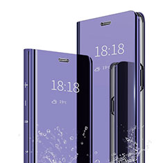 Leather Case Stands Flip Mirror Cover Holder for Xiaomi Mi A3 Lite Purple