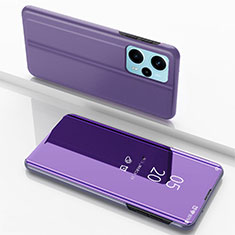 Leather Case Stands Flip Mirror Cover Holder for Xiaomi Poco F5 5G Clove Purple