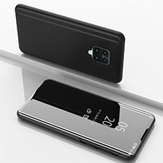 Leather Case Stands Flip Mirror Cover Holder for Xiaomi Redmi 10X Pro 5G Black