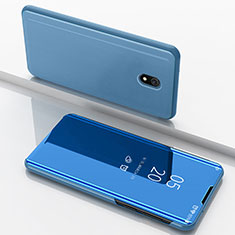 Leather Case Stands Flip Mirror Cover Holder for Xiaomi Redmi 8A Blue