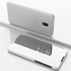 Leather Case Stands Flip Mirror Cover Holder for Xiaomi Redmi 8A Silver