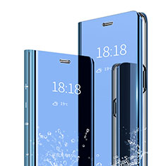 Leather Case Stands Flip Mirror Cover Holder for Xiaomi Redmi Note 7 Pro Blue