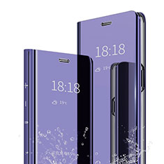 Leather Case Stands Flip Mirror Cover Holder for Xiaomi Redmi Note 7 Purple