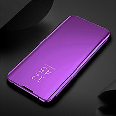 Leather Case Stands Flip Mirror Cover Holder for Xiaomi Redmi Note 8 (2021) Hot Pink