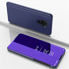 Leather Case Stands Flip Mirror Cover Holder for Xiaomi Redmi Note 9 Purple