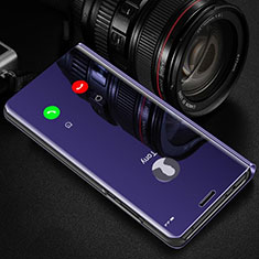 Leather Case Stands Flip Mirror Cover Holder L01 for Huawei Nova 8 5G Purple