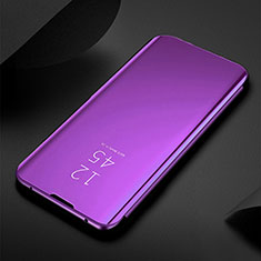 Leather Case Stands Flip Mirror Cover Holder L01 for Oppo Reno8 Pro 5G Purple