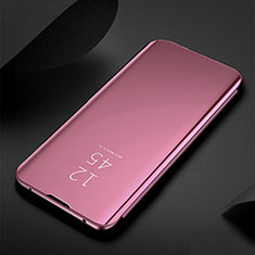 Leather Case Stands Flip Mirror Cover Holder L01 for Oppo Reno9 Pro+ Plus 5G Rose Gold