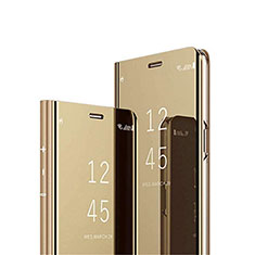 Leather Case Stands Flip Mirror Cover Holder L01 for Realme X2 Pro Gold