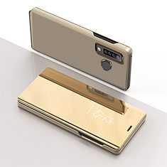 Leather Case Stands Flip Mirror Cover Holder L01 for Samsung Galaxy A9 (2018) A920 Gold
