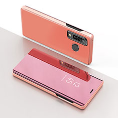 Leather Case Stands Flip Mirror Cover Holder L01 for Samsung Galaxy A9 (2018) A920 Rose Gold