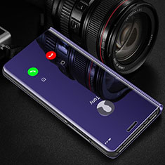Leather Case Stands Flip Mirror Cover Holder L01 for Xiaomi Redmi 9 Prime India Purple