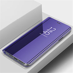 Leather Case Stands Flip Mirror Cover Holder L02 for Huawei Nova 5 Pro Purple