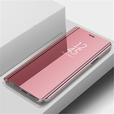 Leather Case Stands Flip Mirror Cover Holder L02 for Huawei Nova 5 Pro Rose Gold